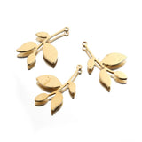 20pcs Raw Brass Branch Leaf Charms for DIY Jewelry Making