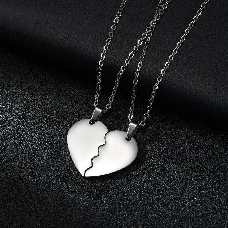 Personalized Name Heart Couples Stainless Steel Pendant Necklace Gift