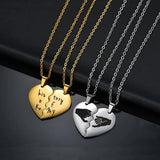 Personalized Name Heart Couples Stainless Steel Pendant Necklace Gift