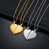 Personalized Name Heart Couples Stainless Steel Pendant Necklace Gift