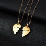 Personalized Name Heart Couples Stainless Steel Pendant Necklace Gift