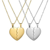 Personalized Name Heart Couples Stainless Steel Pendant Necklace Gift