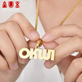 Personalized Stainless Steel Name Necklace with Nameplate Pendant