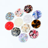 Tortoise Shell Acrylic Earring Charms, Circle Coin Pendants, Jewelry Findings