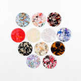 Tortoise Shell Acrylic Earring Charms, Circle Coin Pendants, Jewelry Findings