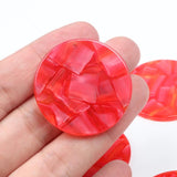 Tortoise Shell Acrylic Earring Charms, Circle Coin Pendants, Jewelry Findings