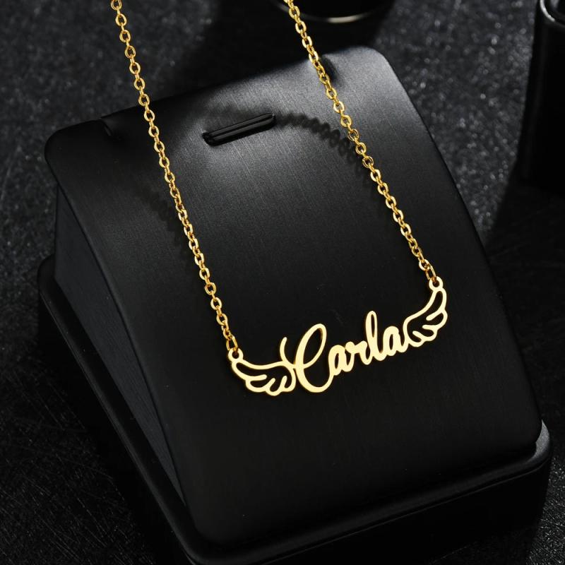 Personalized Name Wing Necklaces Butterfly Pendant