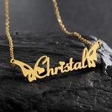 Personalized Name Wing Necklaces Butterfly Pendant