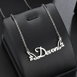 Personalized Name Wing Necklaces Butterfly Pendant