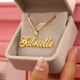 Personalized Box Chain Name Necklace Stainless Steel For Women