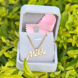 Personalized Box Chain Name Necklace Stainless Steel For Women