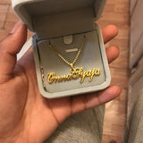 Personalized Box Chain Name Necklace Stainless Steel For Women