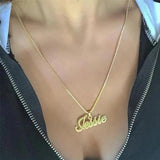 Personalized Box Chain Name Necklace Stainless Steel For Women