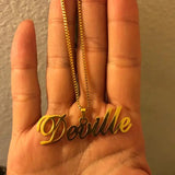 Personalized Box Chain Name Necklace Stainless Steel For Women