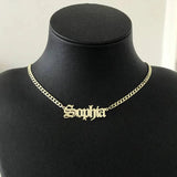 Custom Old English Name Necklace Gothic Choker