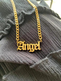 Custom Old English Name Necklace Gothic Choker