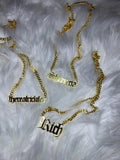 Custom Old English Name Necklace Gothic Choker