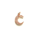 5pcs Micro Zirconia Moon Charm for Bracelet Necklace Making