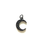 5pcs Micro Zirconia Moon Charm for Bracelet Necklace Making