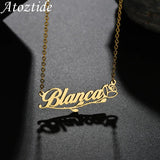 Custom Heart Name Necklace Stainless Steel Romantic Rose Pendant