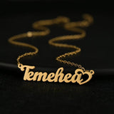 Atoztide Name Necklace Personalized Silver Stainless Steel Chain for Women Men