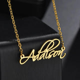 Atoztide Name Necklace Personalized Silver Stainless Steel Chain for Women Men