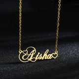 Atoztide Name Necklace Personalized Silver Stainless Steel Chain for Women Men