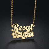 Atoztide Custom Flower Name Necklace for Women