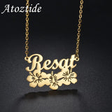 Atoztide Custom Flower Name Necklace for Women