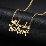 Atoztide Custom Flower Name Necklace for Women
