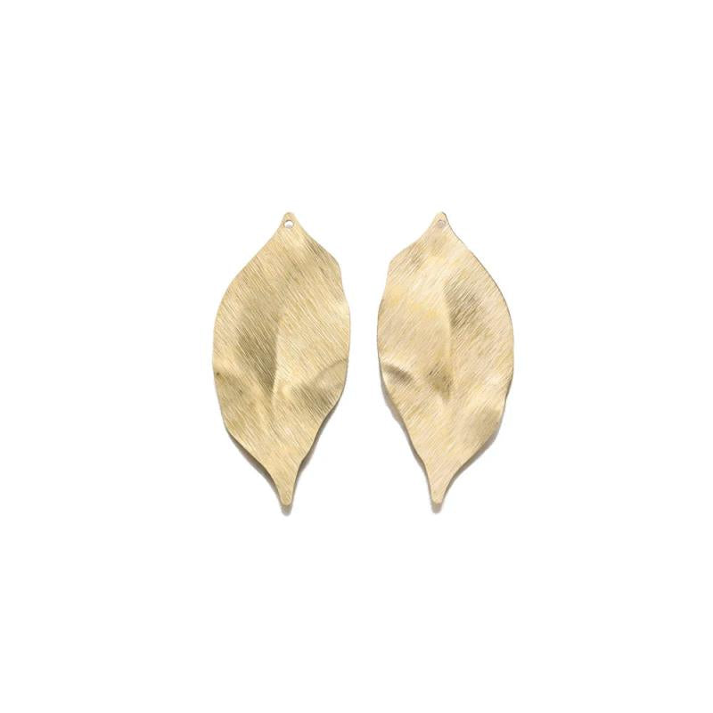 10Pcs Brass Textured Leaf Charm for DIY Jewelry Making