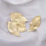 10Pcs Brass Textured Leaf Charm for DIY Jewelry Making