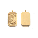 3Pcs Stainless Steel Celestial Sun Moon Charms