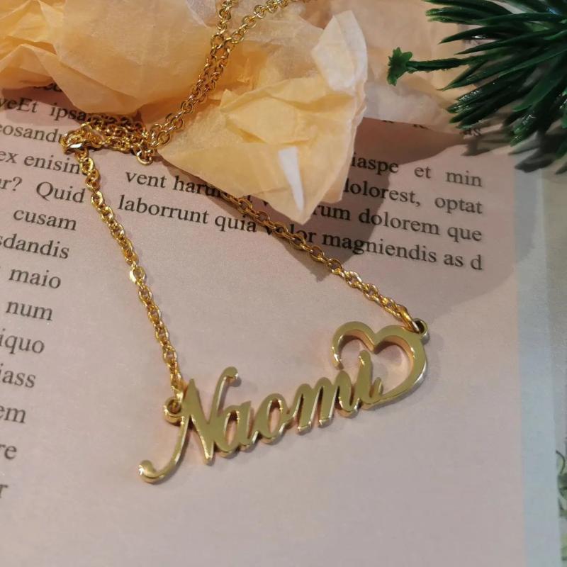 Personalized Heart Name Necklace Stainless Steel Necklaces for Women