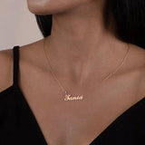 Birthstone Name Necklace Stainless Steel Personalized Nameplate Necklace