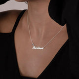 Birthstone Name Necklace Stainless Steel Personalized Nameplate Necklace