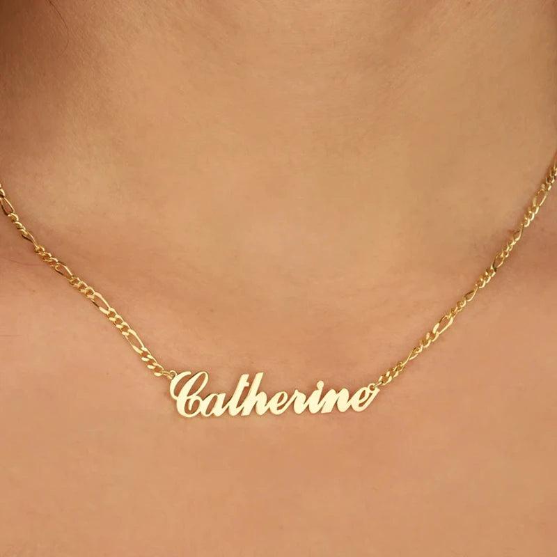 Personalized Chain Name Necklace ID Choker Necklaces For Women Stainless Steel