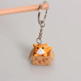 6pcs Cartoon Animal Resin Charms Keychain DIY Jewelry Accessory