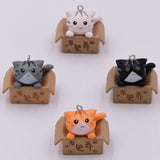 6pcs Cartoon Animal Resin Charms Keychain DIY Jewelry Accessory