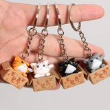 6pcs Cartoon Animal Resin Charms Keychain DIY Jewelry Accessory