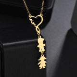 Personalized Stainless Steel Mom Boy Girl Pendant Necklace