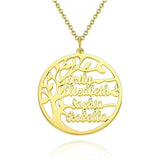 Personalized Tree Of Life Name Necklace Stainless Steel Pendant