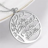 Personalized Tree Of Life Name Necklace Stainless Steel Pendant