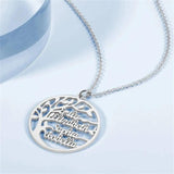 Personalized Tree Of Life Name Necklace Stainless Steel Pendant