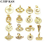 Universe Starry Sky Pendant Magic Eye Tree Charm Zircon Plated DIY Accessory