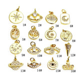 Universe Starry Sky Pendant Magic Eye Tree Charm Zircon Plated DIY Accessory