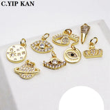 Universe Starry Sky Pendant Magic Eye Tree Charm Zircon Plated DIY Accessory