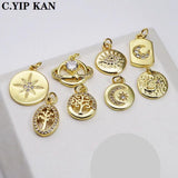 Universe Starry Sky Pendant Magic Eye Tree Charm Zircon Plated DIY Accessory
