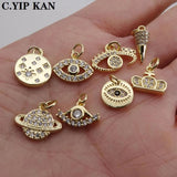 Universe Starry Sky Pendant Magic Eye Tree Charm Zircon Plated DIY Accessory