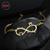 Personalized Crown Heart Name Necklace for Women